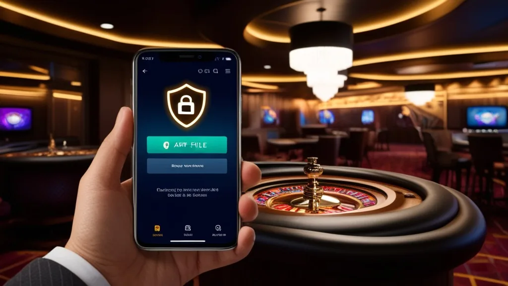 Smartfon z plikiem APK i ikoną bezpieczeństwa przy instalacji