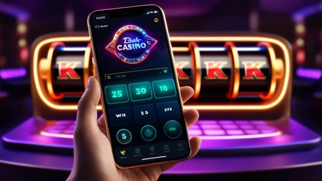 Mobilny interfejs kasyna na smartfonie z czytelnymi przyciskami