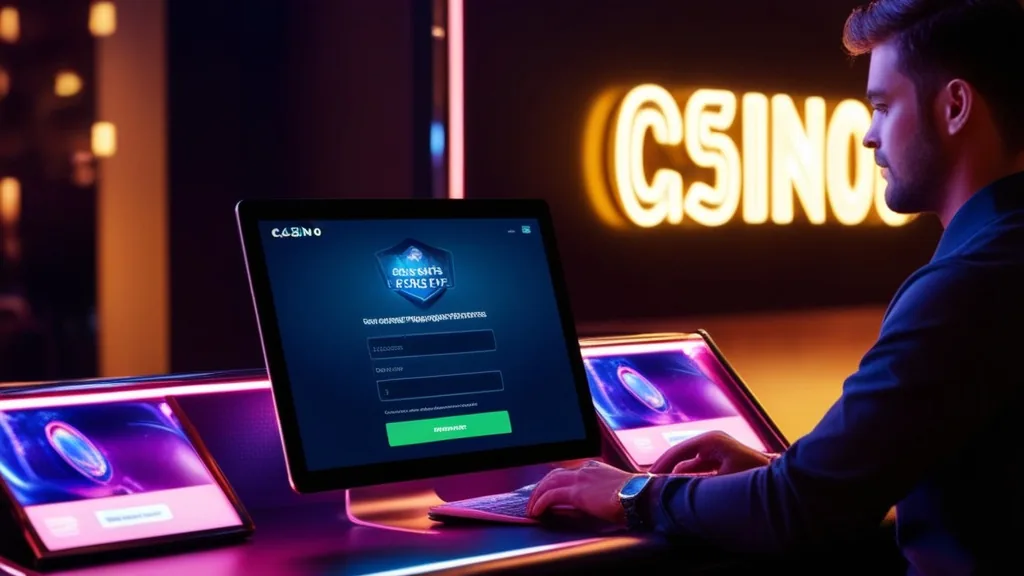 Nowy użytkownik wypełnia formularz rejestracji w kasynie online